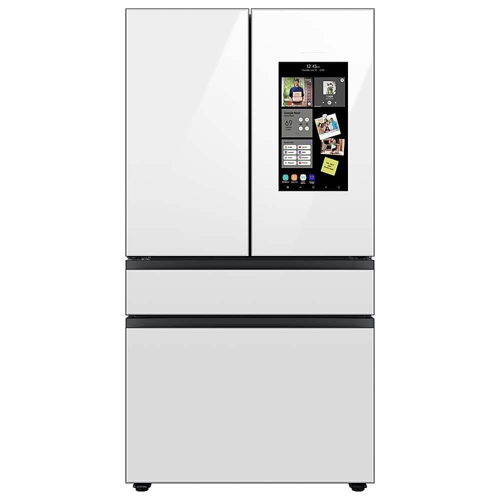 Samsung - 36 in. Wide Open Box BESPOKE 23 cu. ft. 4-Door French Door Counter Depth Smart Refrigerator with Family Hub - White Glass