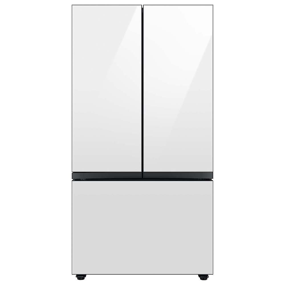 Samsung - 36 in. Wide Open Box BESPOKE 24 cu. ft. 3-Door French Door Counter Depth Smart Refrigerator with Beverage Center - White Glass
