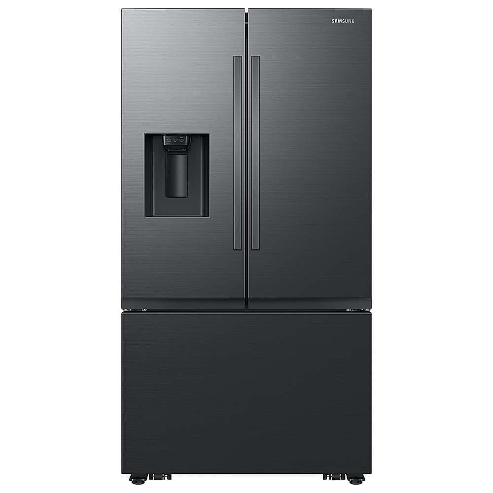Samsung - 36 in. Wide Open Box 31 cu. ft. 3-Door French Door Smart Refrigerator with Four Types of Ice - Fingerprint Resistant Matte Black Steel