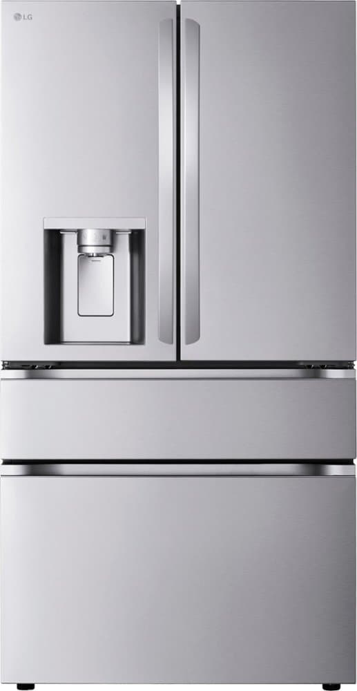 LG - 36-in Counter-Depth MAX 24.5 Cu. Ft. 4-Door French Door Smart Refrigerator with Full-Convert Drawer - Stainless Steel