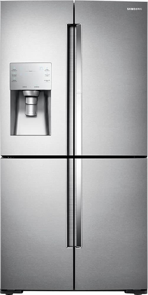 Samsung - 36 in. Wide 27.8 cu. ft. 4-Door Flex French Door Refrigerator with Food ShowCase - Stainless Steel