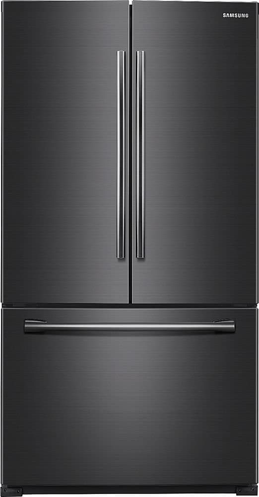Samsung - 36 in. Wide 25.5 Cu. Ft. French Door Fingerprint Resistant Refrigerator - Black Stainless Steel