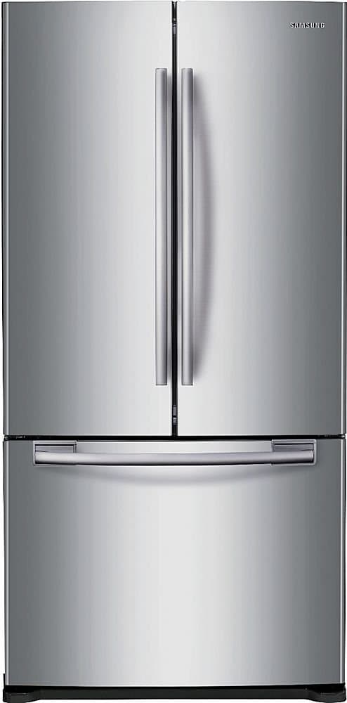 Samsung - 32 in. Wide 17.5 Cu. Ft. French Door Counter-Depth Refrigerator - Stainless Steel