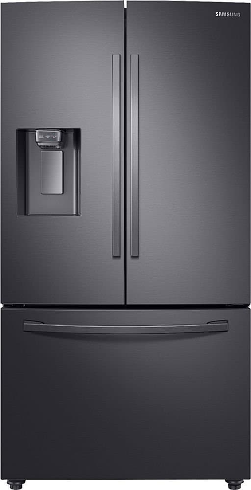 Samsung - 36 in. Wide 28 Cu. Ft. French Door Fingerprint Resistant Refrigerator with CoolSelect Pantry - Black Stainless Steel