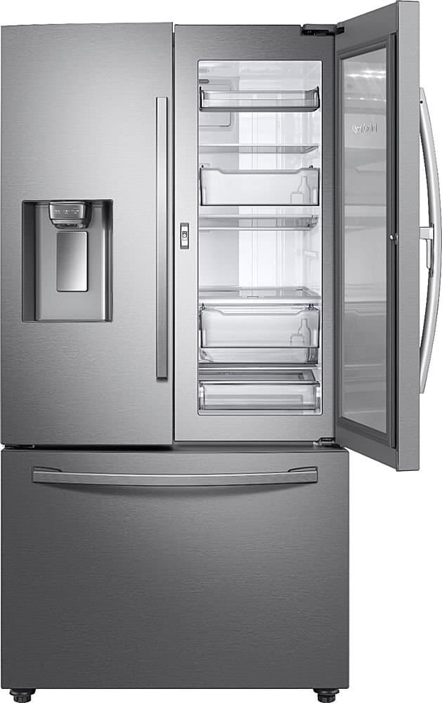 Samsung - 36 in. Wide 27.8 Cu. Ft. French Door Fingerprint Resistant Refrigerator with Food Showcase - Stainless Steel