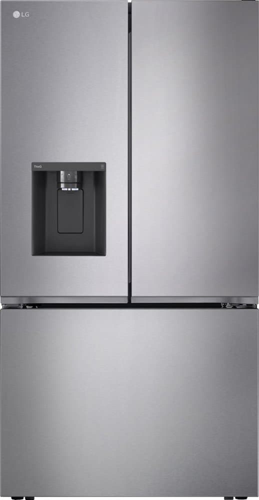 LG - 36-in Counter-Depth MAX 25.5 Cu. Ft. French Door Smart Refrigerator with Ice Plus - PrintProof Stainless Steel Look