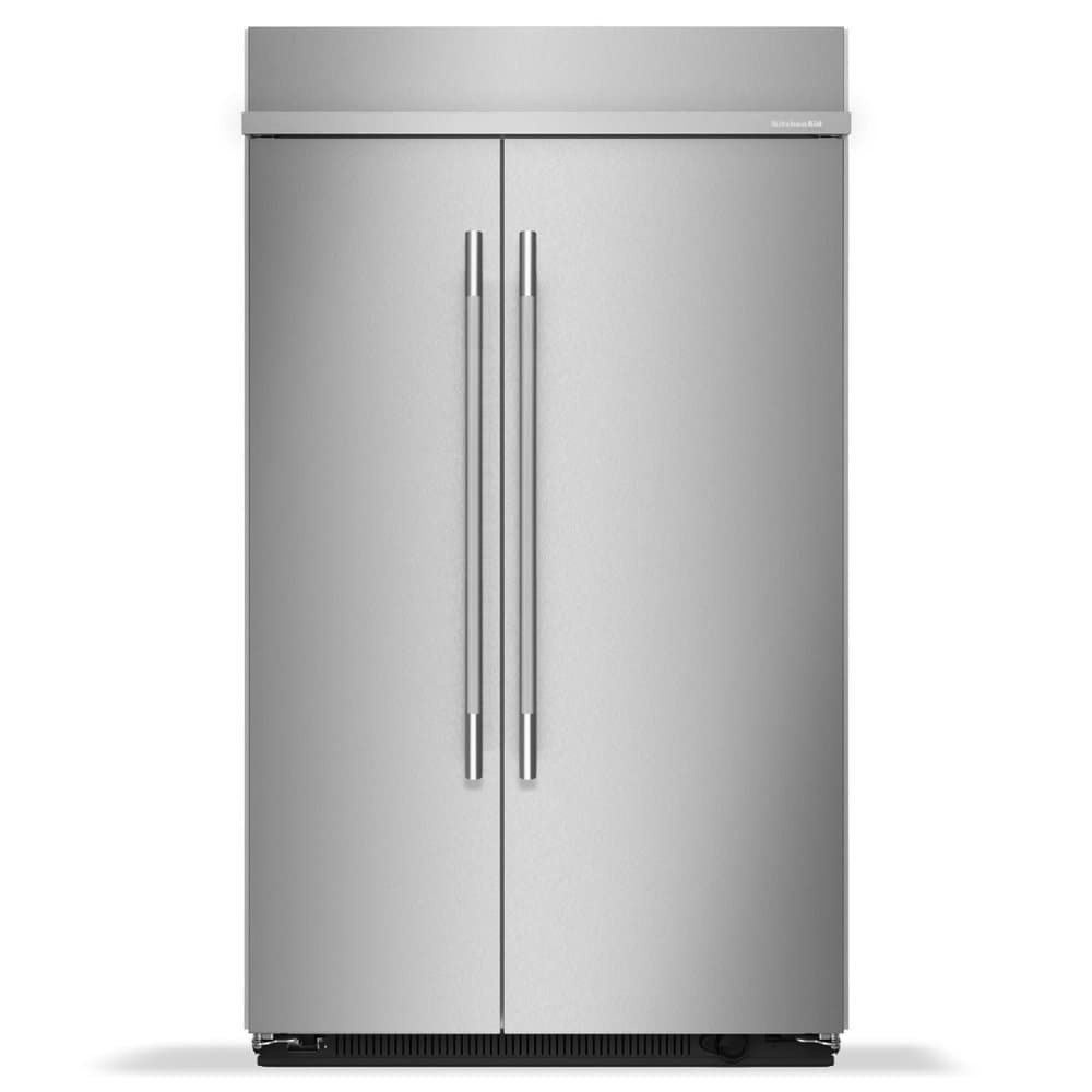 KitchenAid - 48 in. Wide 30 cu. ft. Built-In Side-by-Side Refrigerator with Platinum Interior - Stainless Steel