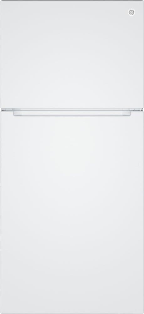 GE - 30 in. Wide 19 Cu. Ft. Garage Ready Freestanding Top Freezer Refrigerator with Bright LED Lighting - White