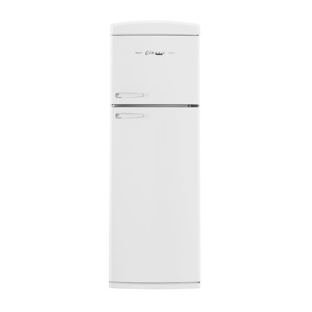 Unique Appliances - 24 in. Wide Classic Retro 11 cu.ft. Top Freezer Refrigerator - Marshmallow White