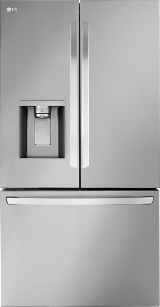 LG - 36-in Wide 30.7 Cu. Ft. French Door Smart Refrigerator with Dual Ice - Stainless Steel
