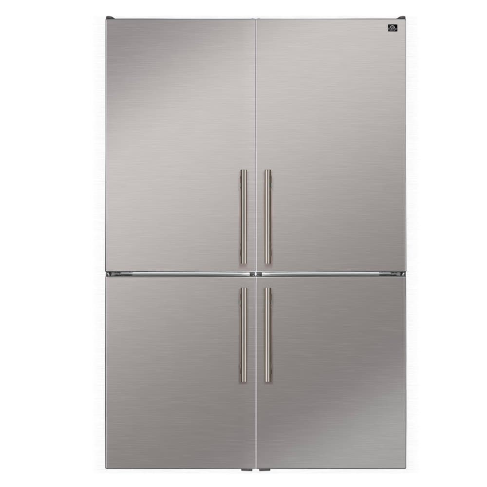 Forno Appliances - Custodia 20.6 Cu. Ft. 48" Side-by-Side Refrigerator Pair with Ice Maker and Total No Frost - Stainless Steel