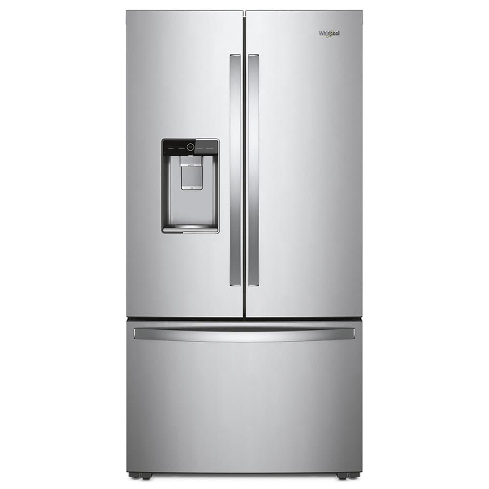 Whirlpool - 36 in. Wide 24 cu. ft. French Door Smart Refrigerator with Auto-Humidity Crispers - Stainless Steel