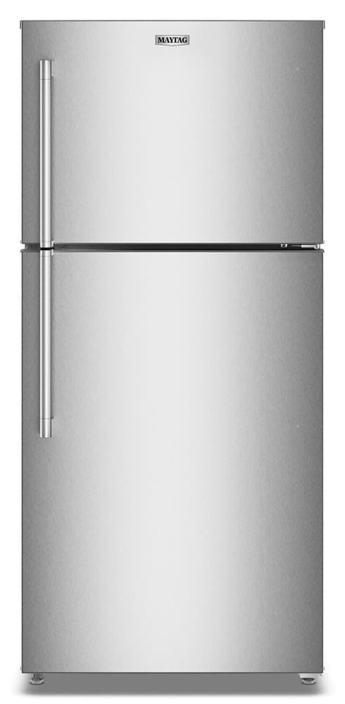 Maytag - 30 in. Wide 19 cu. ft. Top-Freezer Refrigerator with Garage Mode - Fingerprint-Resistant Stainless Finish