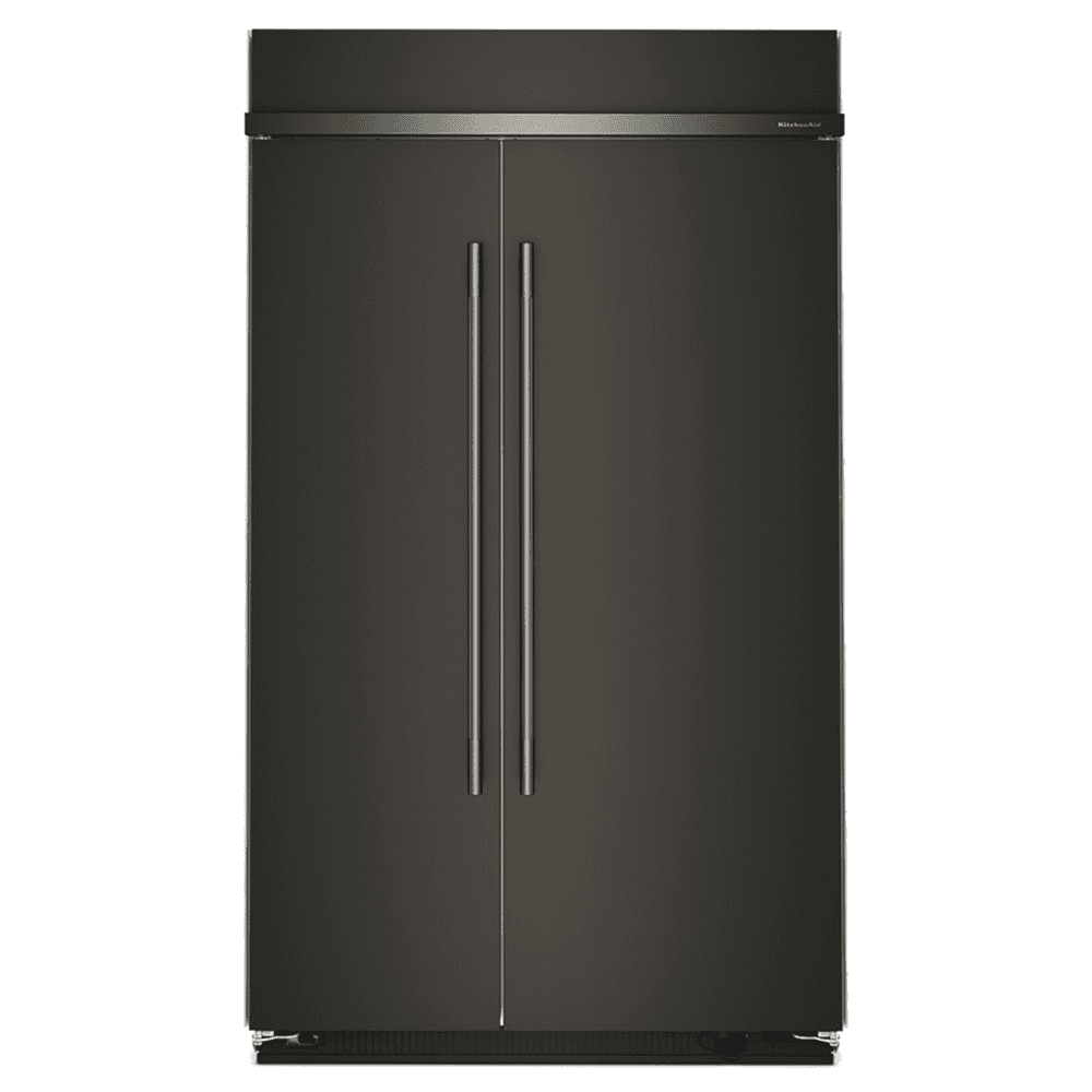 KitchenAid - 48 in. Wide 30 cu. ft. Built-In Side-by-Side Refrigerator with Platinum Interior - Black Ore