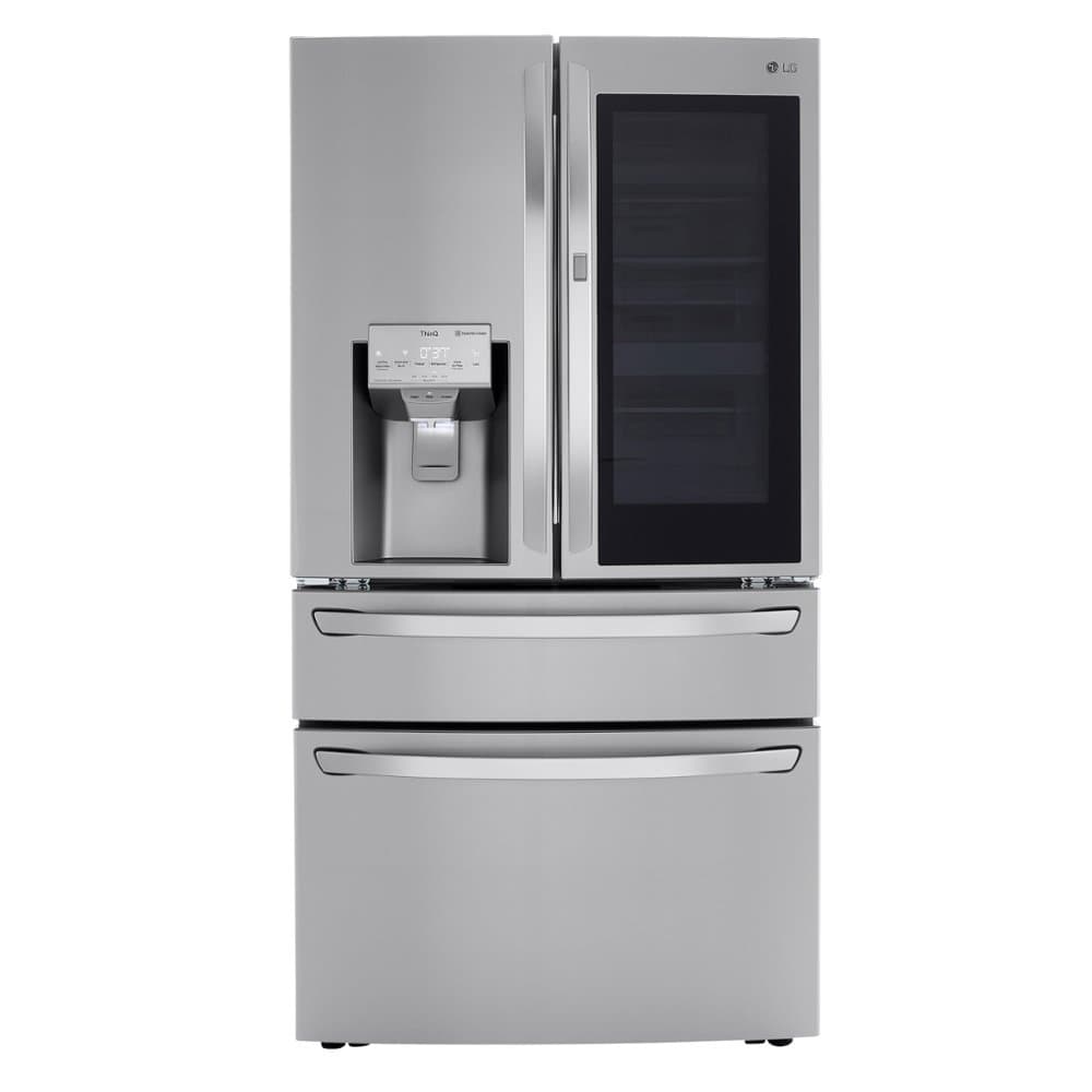 LG - 36-in Wide 29.5 Cu. Ft. 4-Door French Door-in-Door Smart Refrigerator with Craft Ice - Stainless Steel