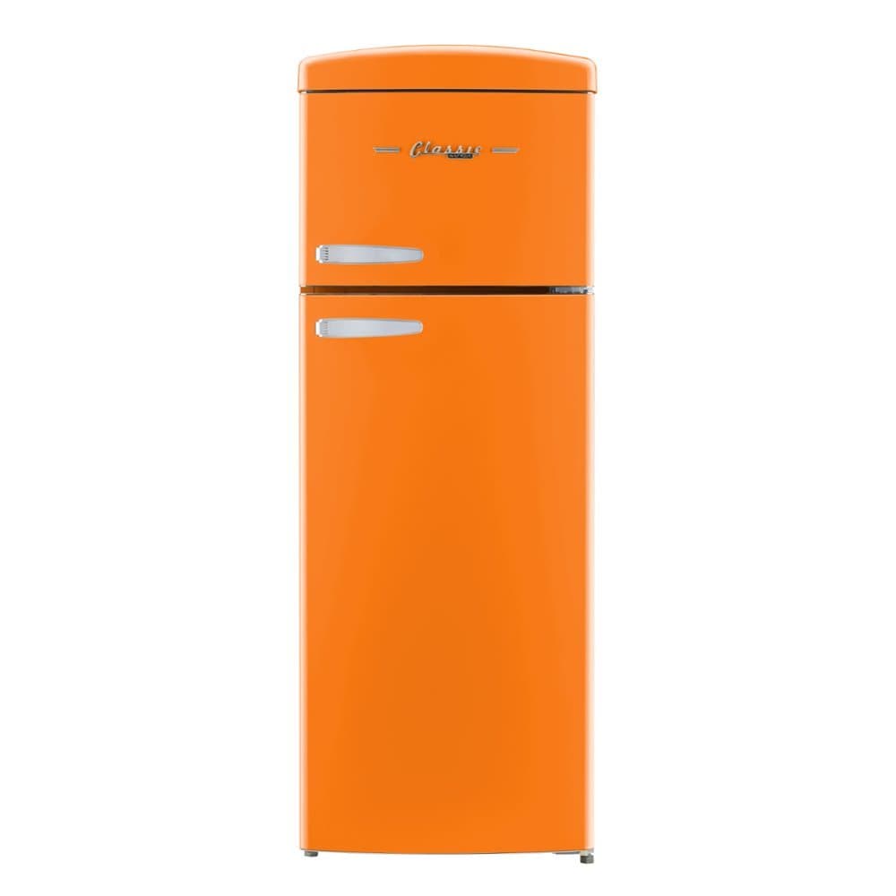 Unique Appliances - 21 in. Wide Classic Retro 7.5cu.ft Compact Top Freezer Refrigerator - Creamscicle Orange