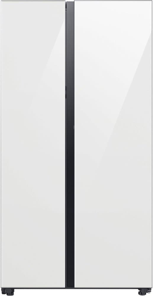Samsung - 36 in. Wide Open Box BESPOKE Side-by-Side Counter Depth Smart Refrigerator with Beverage Center - White Glass