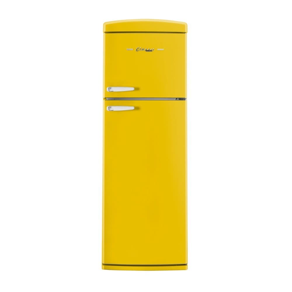 Unique Appliances - 24 in. Wide Classic Retro 11 cu.ft. Top Freezer Refrigerator - Canary Yellow