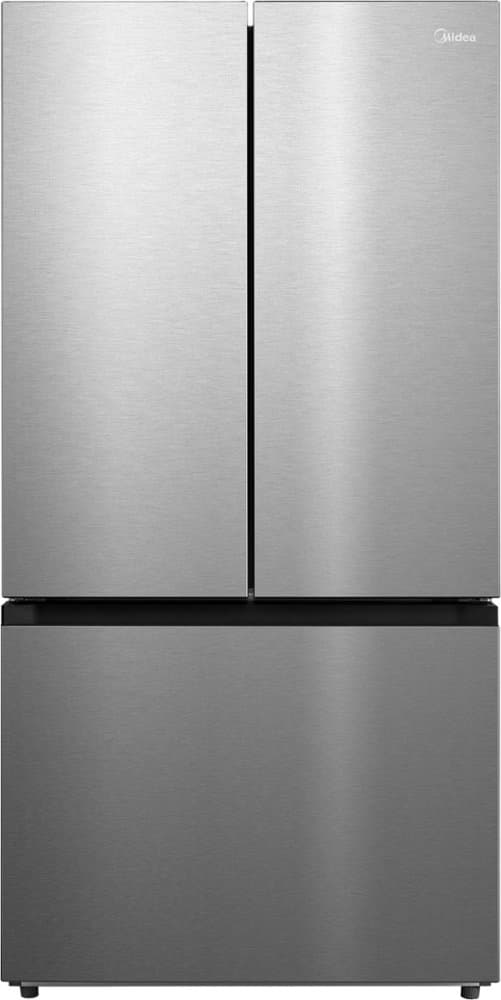 Midea - 33 in. Wide Counter-Depth PLUS 23 Cu. Ft. French Door Refrigerator + Water2Ways - Stainless Steel
