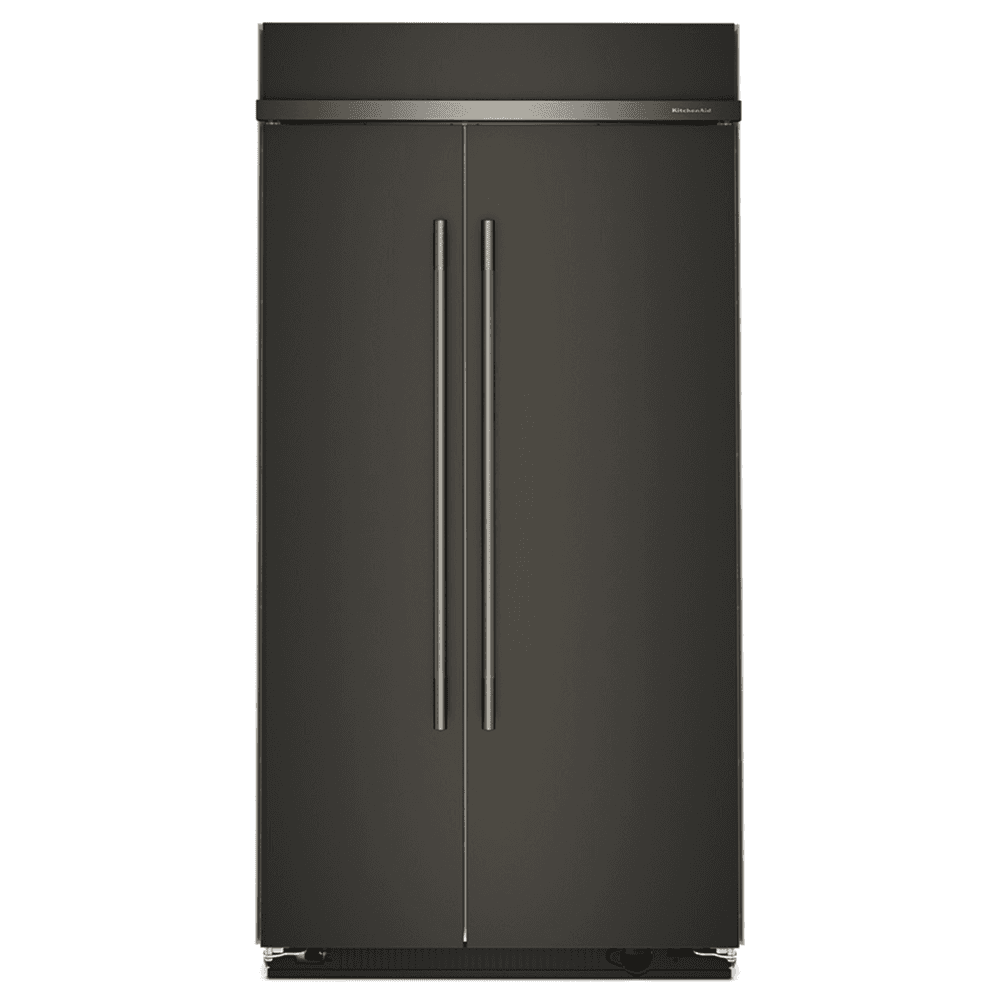 KitchenAid - 42 in. Wide 25.5 cu. ft. Built-In Side-by-Side Refrigerator with Platinum Interior - Black Ore