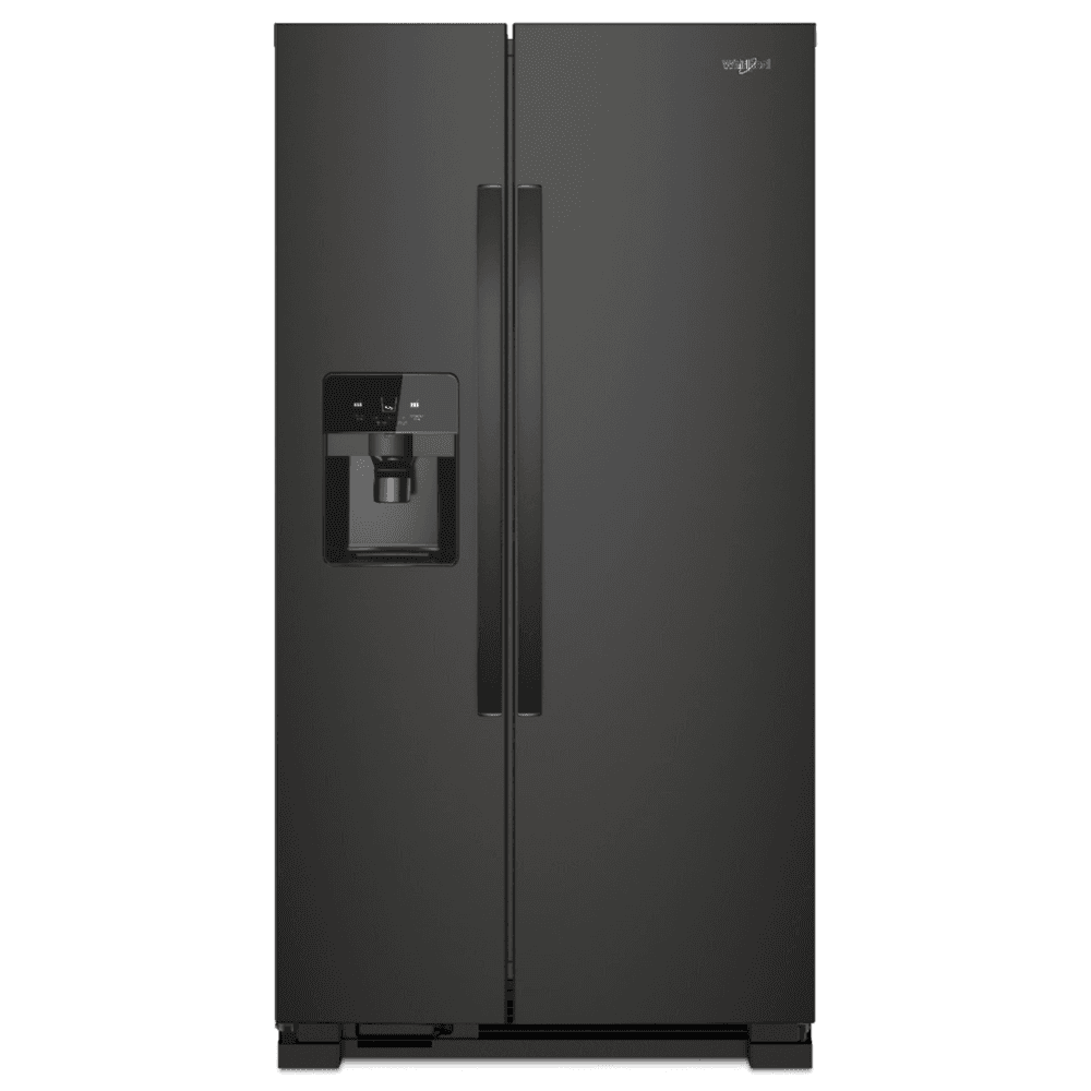 Whirlpool - 33 in. Wide 21 cu. ft. Side-by-Side Refrigerator with LED Interior Lighting - Black