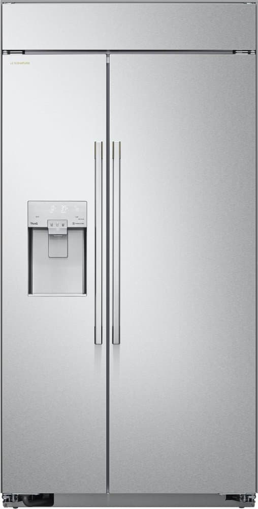 LG - SIGNATURE 42-in Wide 25.6 Cu. Ft. Side-by-Side Built-In Smart Refrigerator with Pro-Style Design - Stainless Steel