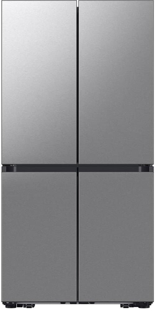 Samsung - 36 in. Wide Bespoke 22 cu. ft. Counter Depth 4-Door French Door Refrigerator with Zero Clearance Fit and Sphere Ice - Stainless Steel