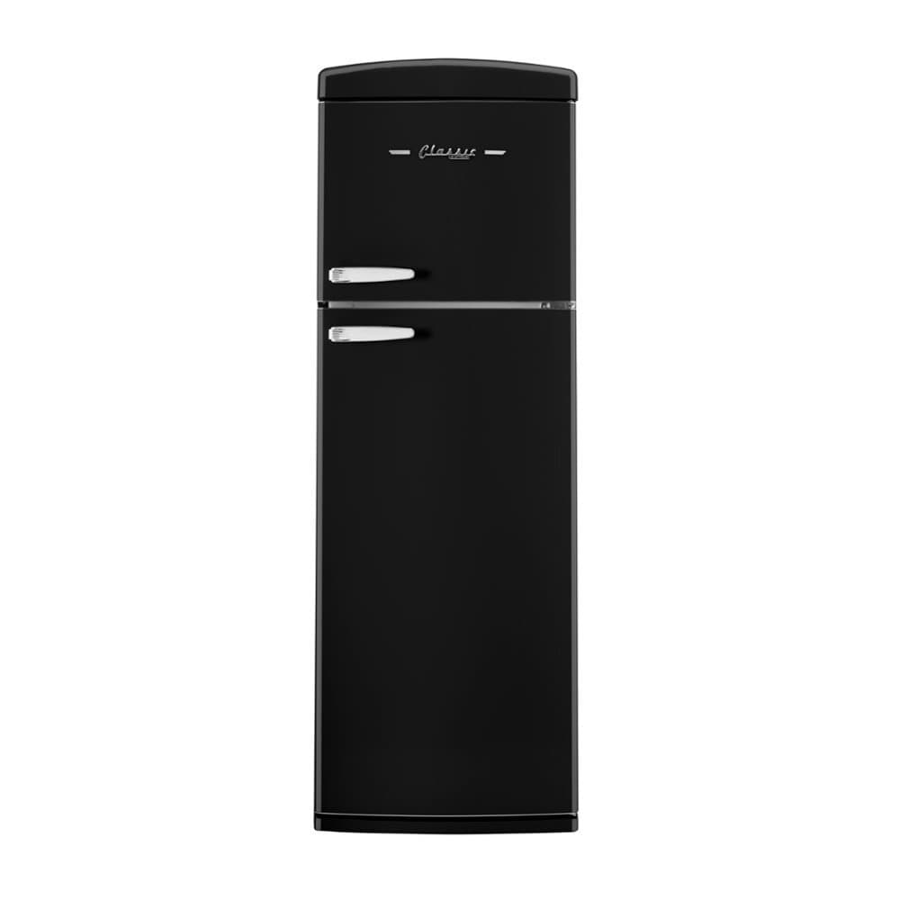 Unique Appliances - 24 in. Wide Classic Retro 11 cu.ft. Top Freezer Refrigerator - Midnight Black